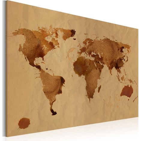 Tableau Imprimé "Le Monde Peint avec du Café" 40 x 60 cm (1/2)