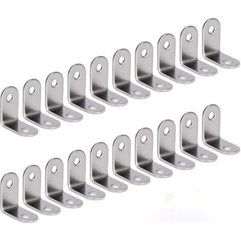 LaBlanc - 20 Pièces Angle Droit Support Inox 90 Degrés Support De Coin support d'angle en forme de L Fixation Équerre ALivré Argent,30X30X16mm