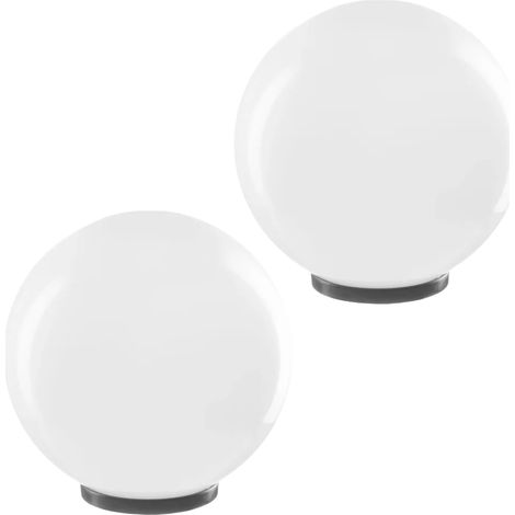 gloca Sfera per Lampione da Giardino E27 IP44 - Globo di Ricambio in Metacrilato per Illuminazione Esterna e Lampioni (2, BIANCO SATINATO, 250.0, Millimetri) (1/4)