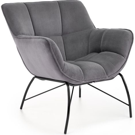Sillón Houston 1485, Gris + Negro, 78x74x73cm, Tapiz, Patas: Metal, 0 (1/5)