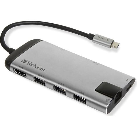 Verbatim 49142 hub de interfaz USB 3.2 Gen 1 (3.1 Gen 1) Type-C 1000 Mbit/s Negro, Plata (1/4)