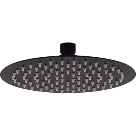 Soffione doccia modello tondo nero opaco Tecom LRNR Nero opaco - Ø 200 mm (1/2)