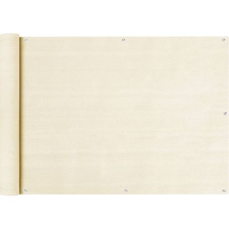 Écran de balcon brise pare vue protection confidentialité 75 x 600 cm PEHD crème
