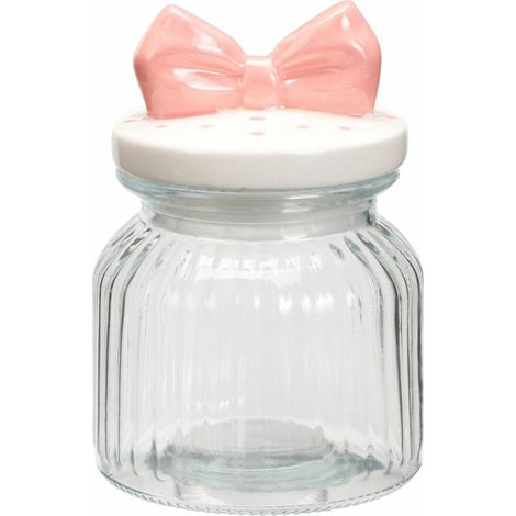 Tarro de cristal para almacenar alimentos con tapa decorativa, 680 ml. (1/3)