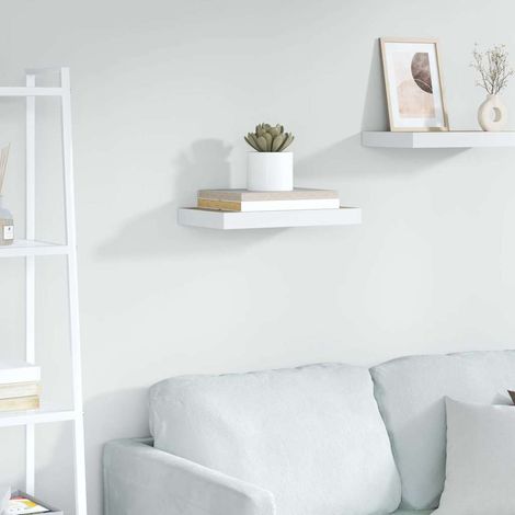 Étagère murale flottante Étagère de Rangement - Meuble de rangement Chêne et blanc 50x23x3,8 cm MDF BV856441 - BonneVie (1/5)