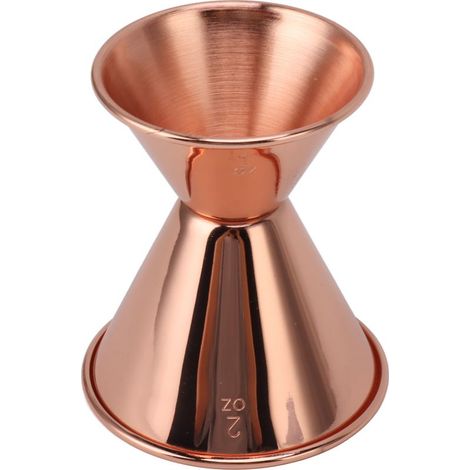 Doseur double professionnel en acier inoxydable 304, plaqué cuivre, idéal pour restaurants, bars et particuliers. (1/5)