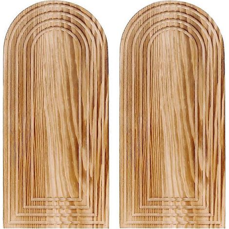 Ensemble de 2 vases muraux en bois style bohème pour entrée, couloir, salle de bain, salon, salle à manger et espaces étroits (1/5)