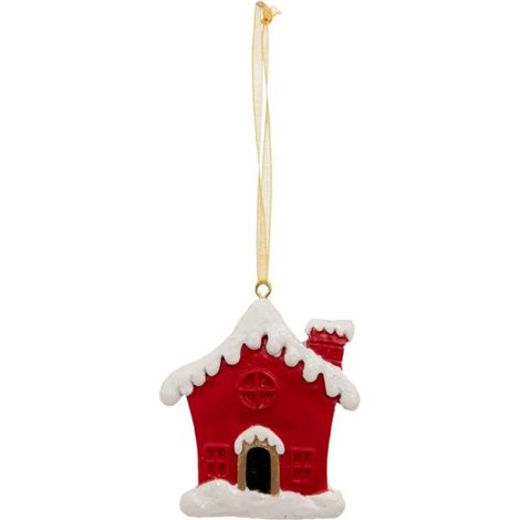 Paris Prix - Sujet De Noël maison 7cm Rouge