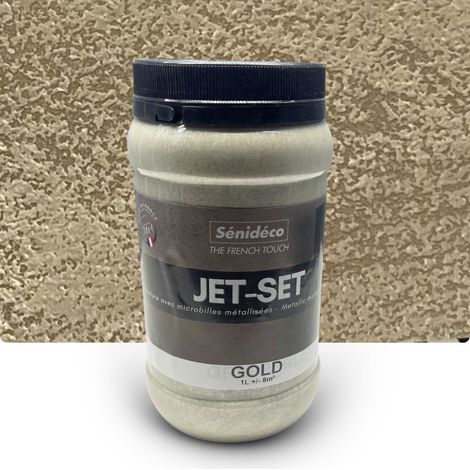 Peinture décorative effet métallisé avec billes de verre – JET SET 1L pour 10m² Coloris Gold (1/5)