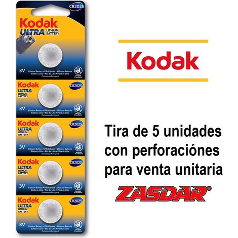 Pile bouton Kodak Ultra CR2025 (paquet de 5 blisters)