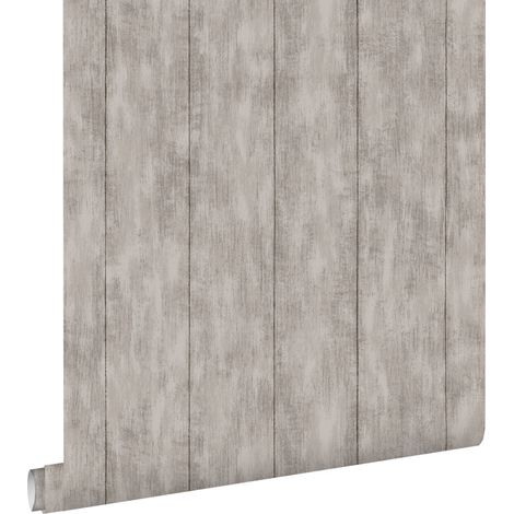 papier peint imitation bois taupe - ESTAhome (1/5)