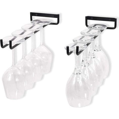Lot de 2 Support de Verre Porte-Verres Suspendu pour Verre à Vin, Verre à Bière - 30cm (1/4)