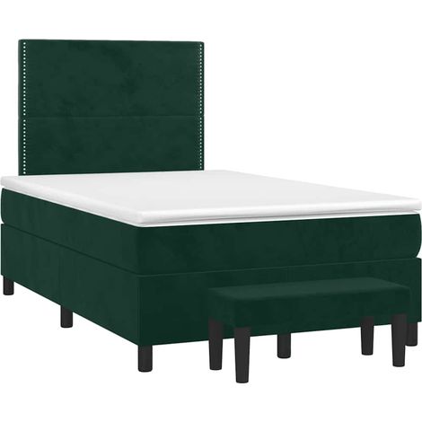 Maison Exclusive - Giroletto a Molle con Materasso Verde Scuro 120x190 cm Velluto (1/5)