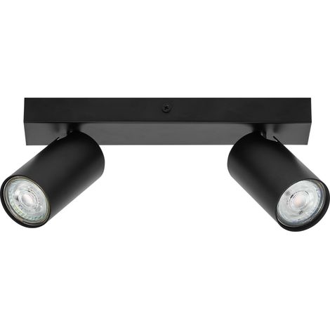 OSRAM LED SPOT OCTAGON 2 x 3,4W, GU10, 460lm, noir, température de couleur 2700K, ton blanc chaud, intemporel, ampoule LED remplaçable, idéal pour l’intérieur, CRI 90, têtes réglables, dimmable (1/4)