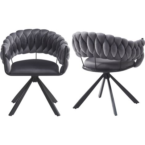 Lot de 2 chaises velours haut de gamme,chaise à manger et coiffeuse,design moderne,pieds griffe réglables,ergonomique et luxueuse,gris.