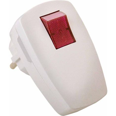 AS Schwabe 45034 Schutzkontaktstecker Kunststoff mit Schalter 230 V Weiß IP20