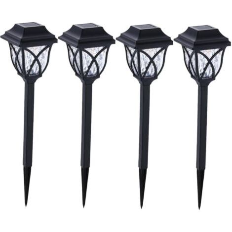 Lot de 4 lampes solaires LED de jardin, imperméables et chaudes, pour jardin extérieur [Classe énergétique A] (1/5)