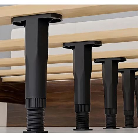 Pieds de support de lit réglables haute résistance pour lattes, cadres de lit, plates-formes, lits, 4 pièces (1/5)