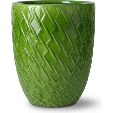 Provencelia Pflanzkübel Zeus Ø32 cm Höhe 40 cm frostbeständig, keramisch, handgefertigt, Apfelgrün