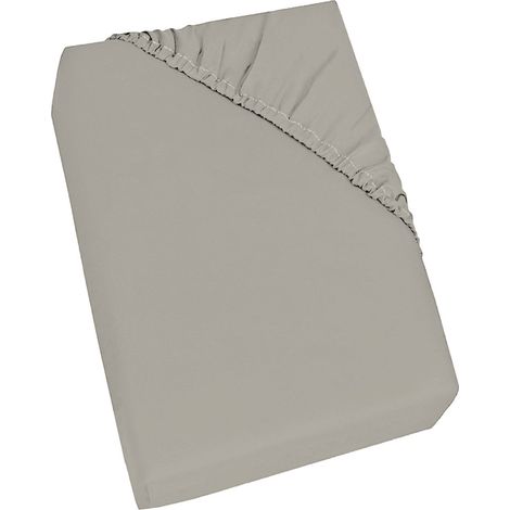Lenzuolo Sotto Singolo con Angoli ed Elastico Tinta Unita Grigio Chiaro (1/5)