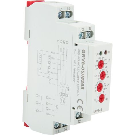 Relè di protezione trifase Phefop con protezione da sequenza di fase e guasti, GRV8-05 M265
