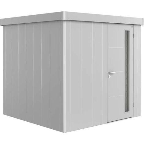 Casetta per attrezzi Neo 2B porta standard, argento metallizzato