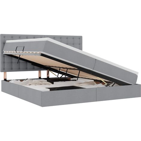 Maison Exclusive - Aufbewahrungsbett mit Matratze Hellgrau 200 x
