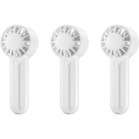 Ventilador portátil recargable por USB (3 unidades), pequeño ventilador portátil con velocidad ajustable para uso en exteriores, alto flujo de aire.