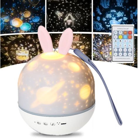 NALOOKAMIC Petite veilleuse Bluetooth, oreilles de lapin de dessin animé, rotation à 360 °, recharge USB, 1 pièce, 110 × 110 × 150mM (1/4)