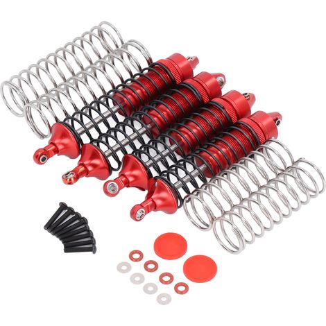 Amortisseurs avant et arrière en alliage d'aluminium pour voiture télécommandée ARRMA 1/10 (rouge) (1/5)