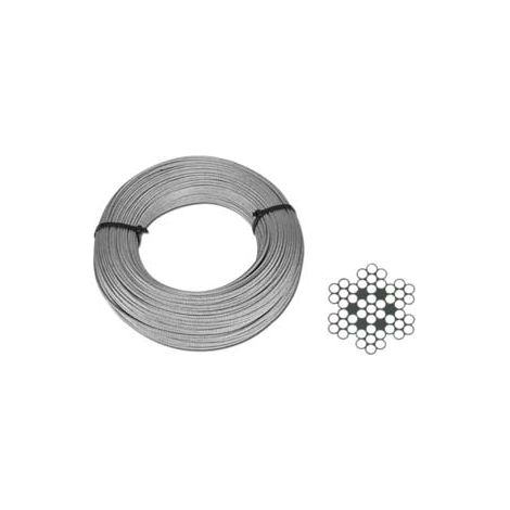 FUNE METALLICA IN ACCIAIO INOX AISI 316 49 FILI- - ø mm.6 rotoli da mt.10 - 1 rotolo QUALITY