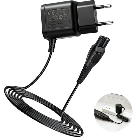 15V Chargeur Tondeuse Rasoir, Adaptateur d’Alimentation Rasoir Shaver Charger, Adaptateur Secteur avec Cordon, compatible avec le Chargeur de la Plupart des Modèles de Rasoirs (1/5)