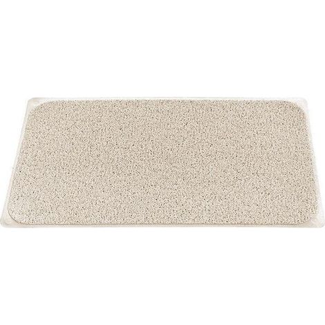 Tapis de douche antidérapant en luffa blanc, dimensions 70x40 cm, matière PVC, idéal pour la salle de bain, fixation antidérapante, 1 pièce (1/5)