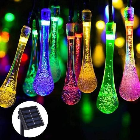 20 LED-Solar-Lichterketten für den Außenbereich, bunte Wassertropfen, 8 Beleuchtungsmodi, ideal für Garten und Balkon (1/5)