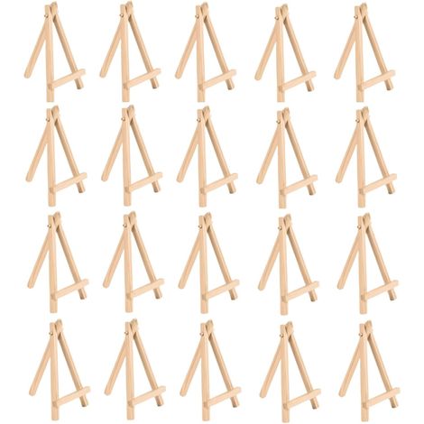 Lot de 20 chevalets triangulaires en bois, supports de bureau pour affichage, toile, peinture et dessin, mariages et loisirs créatifs pour enfants, 15 x 8 cm (1/5)
