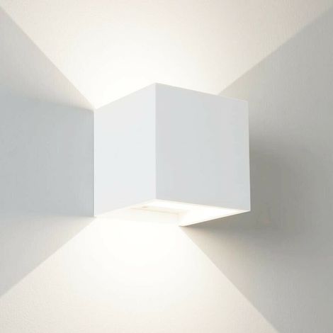 Applique In Gesso Quadrato Lampada Da Parete Luce A Doppia Emissione G9 E15
