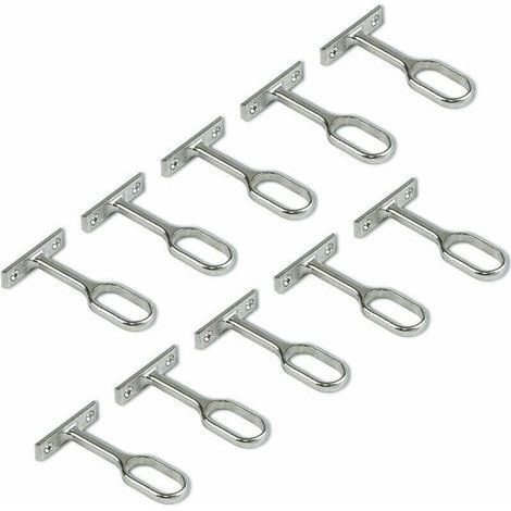 Mittelhalterung für ovale Kleiderstange, vernickelt, 10er-Packung, von DEBUNS (1/5)