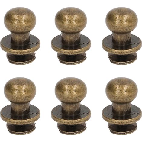 Lot de 200 rivets moines brillants lissants 10 x 8 mm, finition bronze, pour la confection de vêtements et sacs en cuir. (1/5)