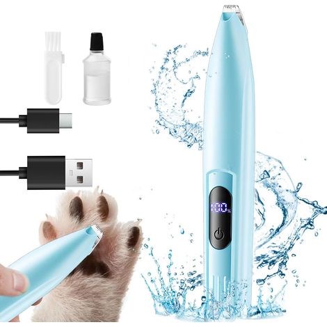 Tondeuse Pour Pattes De Chien - Tondeuse Pour Poils D Animaux Rechargeable Sans Fil Faible Bruit Avec Lumiere Led - Pour Pattes Oreilles Visage Culotte - 1 Piece (1/5)