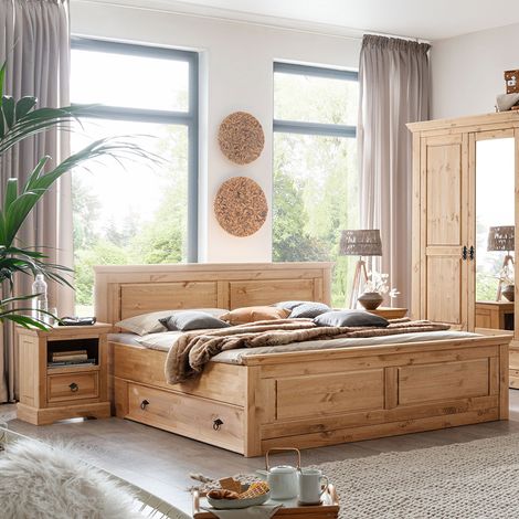 Schlafzimmer Set 5-teilig, Kiefer massiv eichefarben geölt, STEINKJER-69 (1/5)