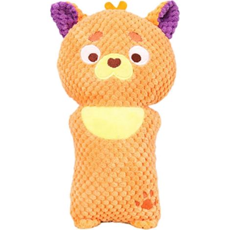 Corn velours sonore Jouet pour chien – forme dessin animé et Anti-Disassembly – pour petits chiens chiots nettoyage des dents Oral Care – Orange (1/5)