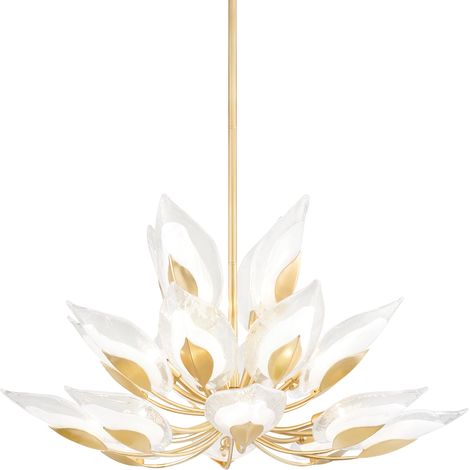 Hudson Valley Blossom  Lustre à 20 lumières feuille d'or