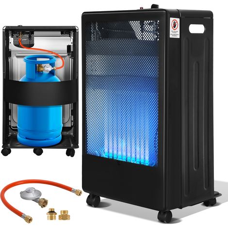 TolleTour Poêle à gaz à flamme bleue 3,8 kW, 2 niveaux de chauffe, allumage piézoélectrique, pour GPL, butane et propane (1/5)