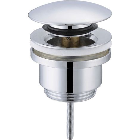 Válvula de Desagüe click clack Tapón para lavabo de baño universal click clack Latón Cromo (1/2)