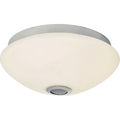 Litecraft Pippa Chrome Flush Mount Bathroom Ceiling Light with Bluetooth Speaker (1/5)