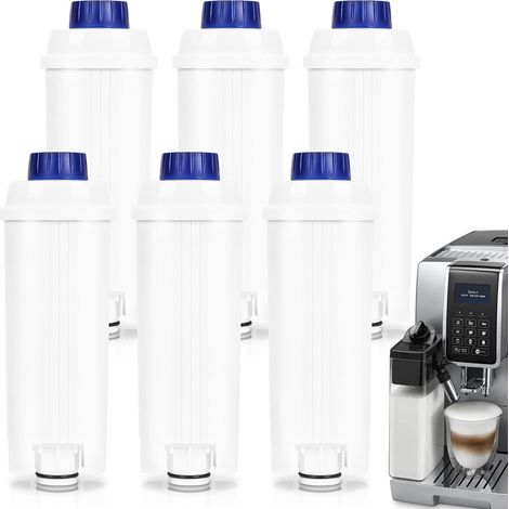 6x Filtre à eau pour Delonghi compatible pour DLSC002 EC800 ECAM ETAM avec charbon actif (1/5)
