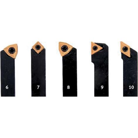 Jeu doutils de tour 10mm 5 pcs Optimum DBS0510 (1/2)