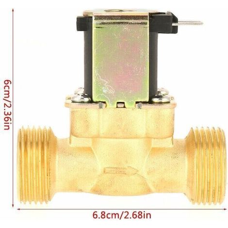 Électrovanne gaz 12V G3/4 normalement fermée Laiton résistant à la rouille Débit 32L/min Température 0-40℃ - DC12V (1/3)