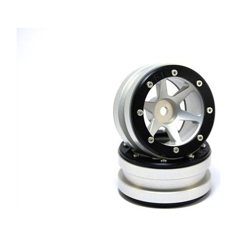 Beadlock Wheels PT- Slingshot Silver/Black 1.9 (2 pcs)