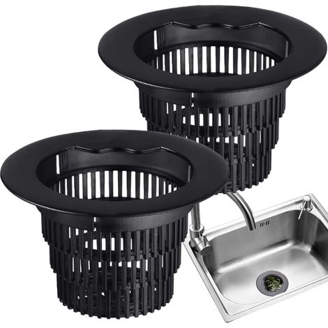 Crépine d'évier - Récupérateur de nourriture rétractable 2 pièces  Bouchon de vidange de panier de cuisine, filtre d'évier anti-colmatage pour salle de bain, douche, appartement, restaurant, dortoir e